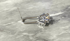 24mm Rhinestone Silver Fans post earring blanks, silver drop earring, silver stud earring, silver jewelry, dangle DIY earring making round