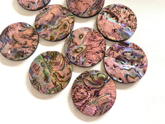 Abalone Shell Pink Black Acrylic Blanks Cutout, earring pendant jewelry making, 35mm jewelry, 1 Hole earring blanks, geode agate
