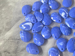 Colorful Acrylic Teardrop Bead, 1 Hole 18mm jewelry making, royal blue teardrop earring blanks, faceted beads dangle drop earrings
