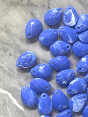 Colorful Acrylic Teardrop Bead, 1 Hole 18mm jewelry making, royal blue teardrop earring blanks, faceted beads dangle drop earrings