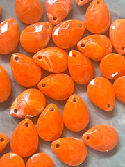 Colorful Acrylic Teardrop Bead, 1 Hole 18mm jewelry making, bright orange teardrop earring blanks, faceted beads dangle drop earrings