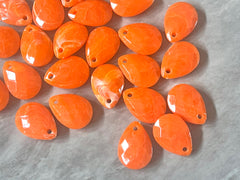 Colorful Acrylic Teardrop Bead, 1 Hole 18mm jewelry making, bright orange teardrop earring blanks, faceted beads dangle drop earrings