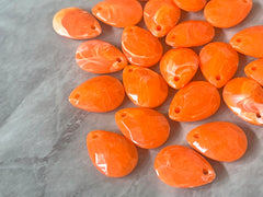 Colorful Acrylic Teardrop Bead, 1 Hole 18mm jewelry making, bright orange teardrop earring blanks, faceted beads dangle drop earrings