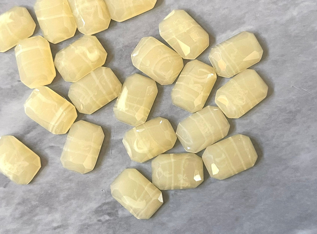 Honey Butter + cream Acrylic Blanks Cabs, 14mm Rectangle blanks, earring jewelry making, stud earring blanks, cabochon earrings