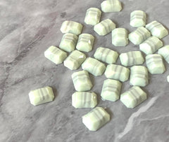 Mint Green + Gray Acrylic Blanks Cabs, 14mm Rectangle blanks, earring jewelry making, stud earring blanks, cabochon earrings