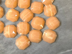Orange Creamsicle + Cream Acrylic Blanks Cabs, 18mm OCTAGON blanks, earring jewelry making, stud earring blanks, cabochon earrings