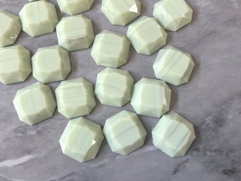 Mint Green + Gray Acrylic Blanks Cabs, 18mm OCTAGON blanks, earring jewelry making, stud earring blanks, cabochon earrings