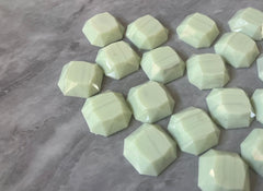 Mint Green + Gray Acrylic Blanks Cabs, 18mm OCTAGON blanks, earring jewelry making, stud earring blanks, cabochon earrings