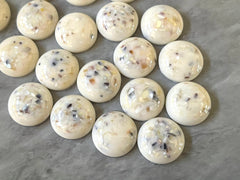 Terrazzo + Cream Resin Acrylic Blanks Cabs, 16mm round circle blanks, earring jewelry making, stud earring blanks, cabochon earrings