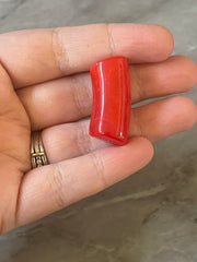 Acrylic curved tube beads, red orange tube bracelet beads, resin tube beads accent statement bracelet, stretch bracelet beads