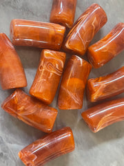 Acrylic curved tube beads, Cinnamon tube bracelet beads, resin tube beads accent statement bracelet, stretch bracelet beads