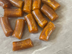 Acrylic curved tube beads, Amber Yellow tube bracelet beads, resin tube beads accent statement bracelet, stretch bracelet beads