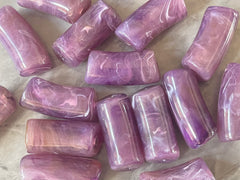 Acrylic curved tube beads, Purple tube bracelet beads, resin tube beads accent statement bracelet, stretch bracelet beads