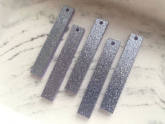 Lavender Glitter acrylic stick Beads, Rectangle geometric shape acrylic 50mm Long Earring or Necklace pendant bead 1 one hole jewelry purple