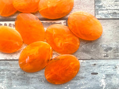 Orange Smooth Swirly Oval 40mm acrylic beads, chunky craft supplies, wire bangle jewelry making necklace, clementine beads