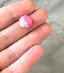 Pink & White Swirl Resin 12mm Cabochons, jewelry making kit, earring set, diy jewelry, druzy studs, 12mm Druzy cabochon stud