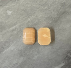 Orange Creamsicle + Cream Acrylic Blanks Cabs, 18mm Rectangle blanks, earring jewelry making, stud earring blanks, cabochon earrings