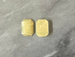 Honey Butter + cream Acrylic Blanks Cabs, 18mm Rectangle blanks, earring jewelry making, stud earring blanks, cabochon earrings