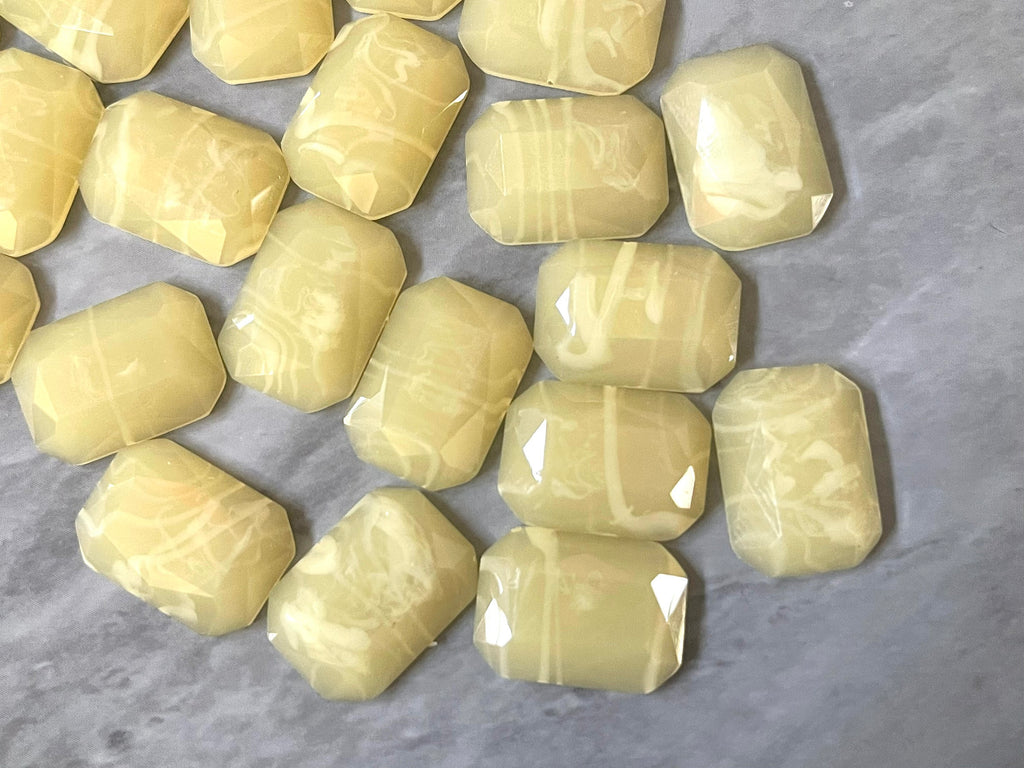 Honey Butter + cream Acrylic Blanks Cabs, 18mm Rectangle blanks, earring jewelry making, stud earring blanks, cabochon earrings