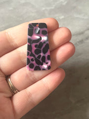 Black & Pink Stained Glass Effect resin Acrylic Blanks Cutout, earring pendant jewelry making, 38mm 1 Hole earring blanks, black jewelry