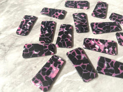 Black & Pink Stained Glass Effect resin Acrylic Blanks Cutout, earring pendant jewelry making, 38mm 1 Hole earring blanks, black jewelry