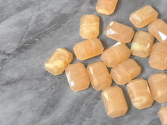 Orange Creamsicle + Cream Acrylic Blanks Cabs, 14mm Rectangle blanks, earring jewelry making, stud earring blanks, cabochon earrings