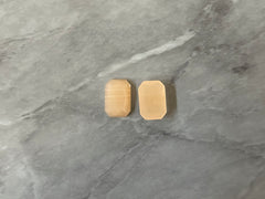Orange Creamsicle + Cream Acrylic Blanks Cabs, 14mm Rectangle blanks, earring jewelry making, stud earring blanks, cabochon earrings