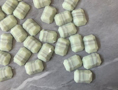 Mint Green + Gray Acrylic Blanks Cabs, 14mm Rectangle blanks, earring jewelry making, stud earring blanks, cabochon earrings