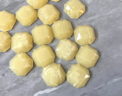 Honey Butter + cream Acrylic Blanks Cabs, 18mm OCTAGON blanks, earring jewelry making, stud earring blanks, cabochon earrings