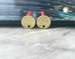 Hammered 10mm post earring blanks, gold drop earring, gold stud earring, gold jewelry, gold dangle DIY earring making hair bow