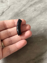 Acrylic curved tube beads, BLACK tube bracelet beads, resin tube beads accent statement bracelet, stretch bracelet beads