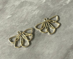 Gold 1 hole connector bead, Necklaces Earrings focal point, gold butterfly diy earring wires gold statement boho geometric jewelry