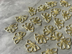 Gold 1 hole connector bead, Necklaces Earrings focal point, gold butterfly diy earring wires gold statement boho geometric jewelry