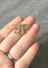 Gold 1 hole connector bead, Necklaces Earrings focal point, gold butterfly diy earring wires gold statement boho geometric jewelry