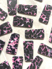 Black & Pink Stained Glass Effect resin Acrylic Blanks Cutout, earring pendant jewelry making, 38mm 1 Hole earring blanks, black jewelry