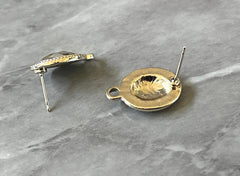 20mm Gold post earring blanks drop earring, stud earring jewelry dangle DIY earring making oval fancy drop evening earrings