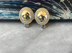 20mm Gold post earring blanks drop earring, stud earring jewelry dangle DIY earring making oval fancy drop evening earrings