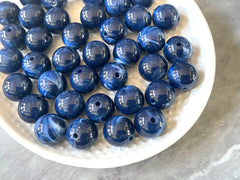 Navy Blue 15mm round beads, gumball beads, bubblegum beads, chunky beads necklace jewelry, chunky necklace circle girls dark blue