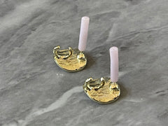 12mm Gold post earring blanks drop earring, stud earring jewelry dangle DIY earring making oval fancy drop evening earrings