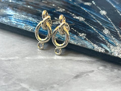 20mm Gold post Knots earring blanks drop earring, stud earring jewelry dangle DIY earring making oval fancy drop evening earrings