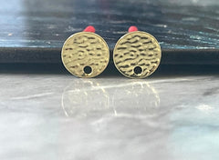Hammered 10mm post earring blanks, gold drop earring, gold stud earring, gold jewelry, gold dangle DIY earring making hair bow