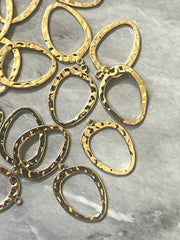 Gold Shiny 28mm Hammered Earring Blanks, Necklaces Earrings focal point hardware, gold diy earring wires statement boho geometric jewelry