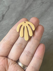 Matte metal Gold Flower Cutout, earring bead jewelry making, 28mm jewelry, gold pendant floral 1 Hole Earring blanks golden metallic