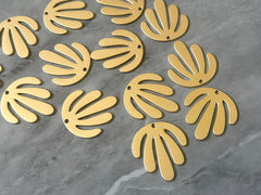 Matte metal Gold Flower Cutout, earring bead jewelry making, 28mm jewelry, gold pendant floral 1 Hole Earring blanks golden metallic