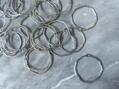 Large Silver Circle 35mm with 1 hole for earrings, silver circle blanks, DIY gold earring jewelry round gray, geometric boho long necklace
