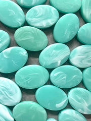 Mint Green & White Beads, The Ezra Collection, 34mm Oval Beads, Big Acrylic beads, Big Beads, Bangle Wire Bangle, Beaded Jewelry