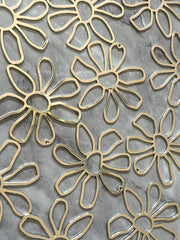 XL Silver Mirror Flower Cutout, earring bead jewelry making, 56mm jewelry, silver pendant floral 1 Hole Earring blanks silver metallic
