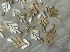 Silver Plated Large flower pendants, brass leaves flutter, Statement earring bottom jewelry long necklace bead floral 62mm