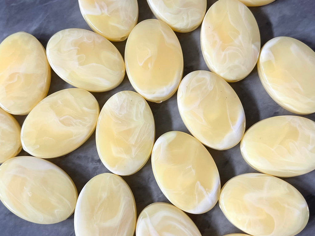 Banana & White Beads, The Ezra Collection, 34mm Oval Beads, Big Acrylic beads, Big Beads, Bangle Yellow, Wire Bangle, Beaded Jewelry