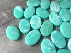 Mint Green & White Beads, The Ezra Collection, 34mm Oval Beads, Big Acrylic beads, Big Beads, Bangle Wire Bangle, Beaded Jewelry